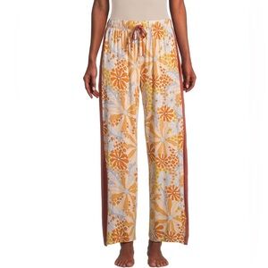 World Market Women’s Maggie Rust & Blue Retro Floral Pajama Pants